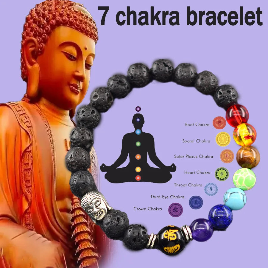 7 Chakra Crystal Healing Bracelet for Meditation & Energy