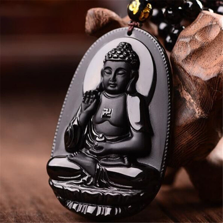 Black Obsidian Dragon Pendant – Protection Amulet Necklace