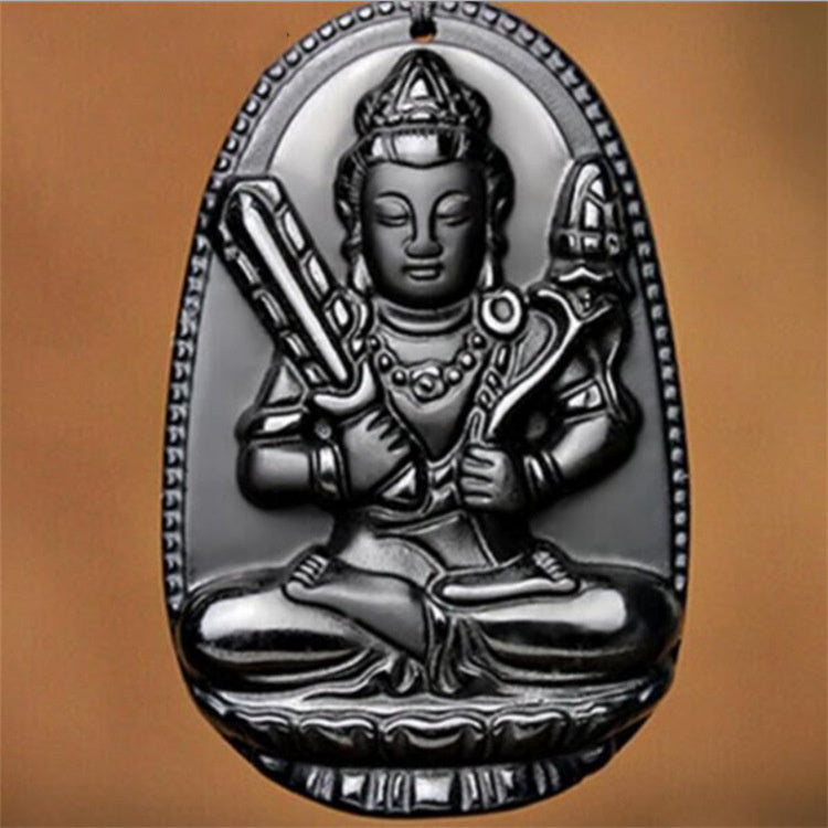 Black Obsidian Dragon Pendant – Protection Amulet Necklace