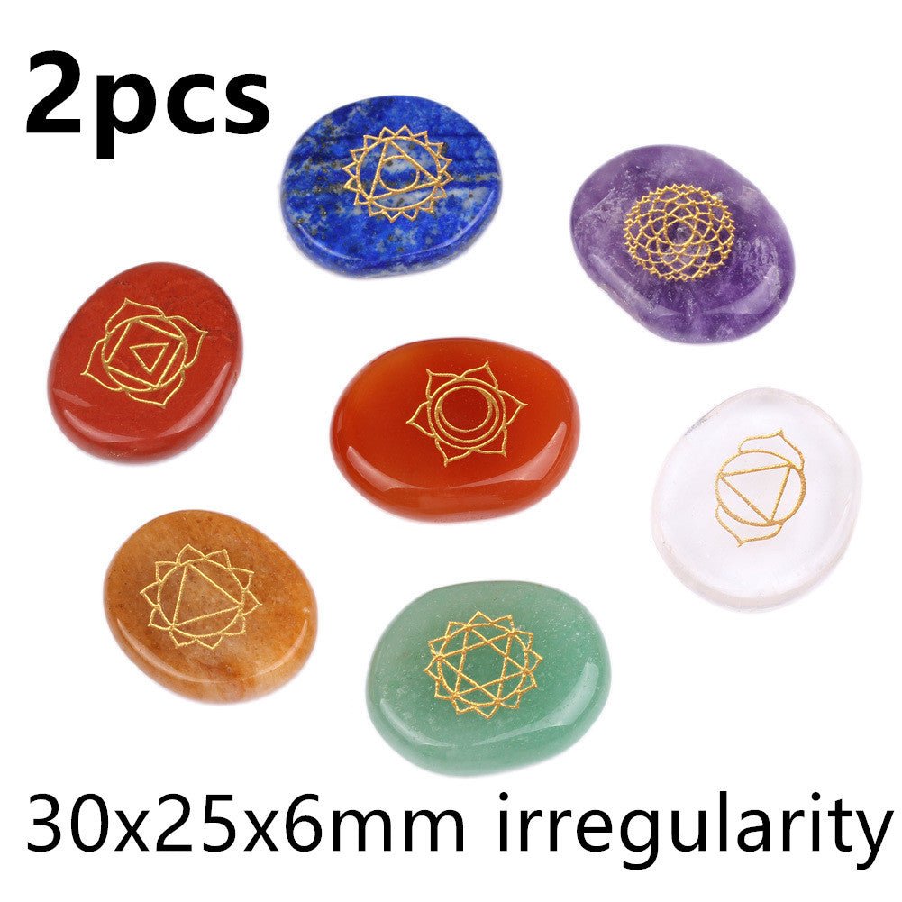 7 Chakras Natural Pocket Palm Stones - Mystara.shop