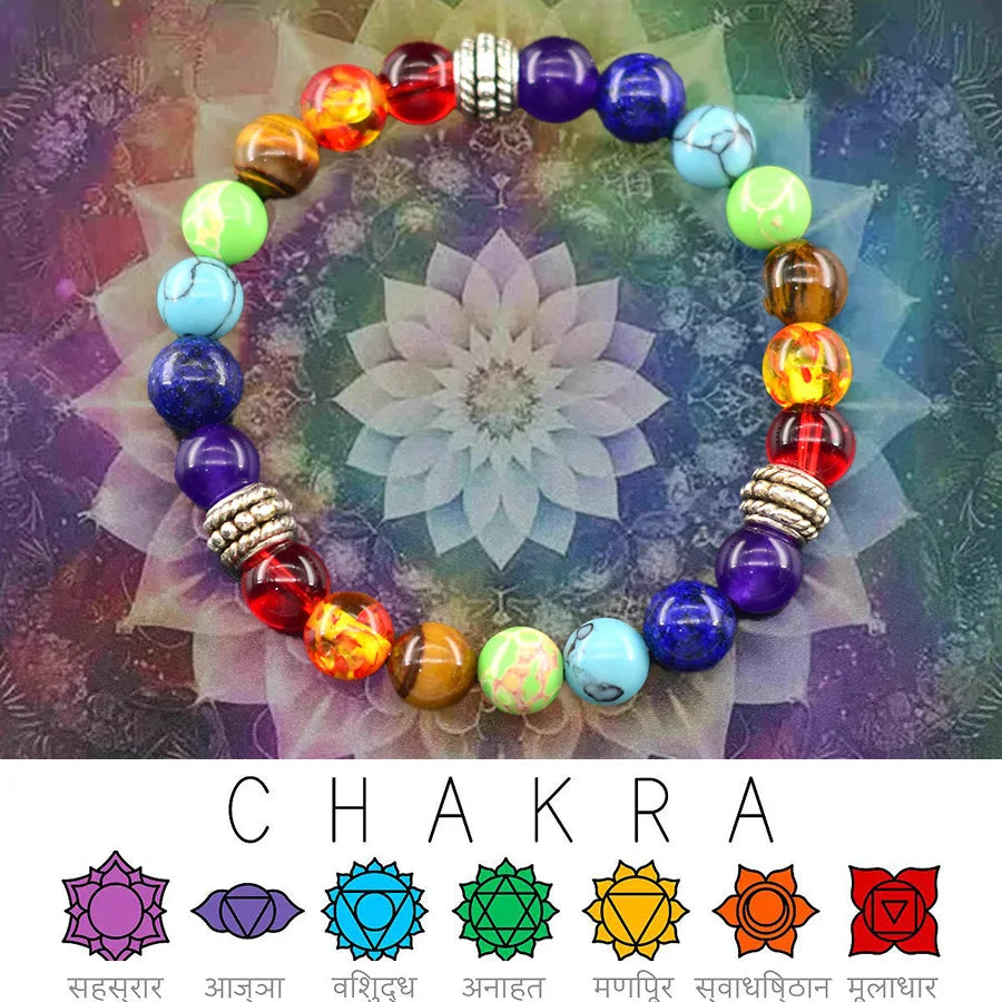 7 Chakra Crystal Healing Bracelet for Meditation & Energy