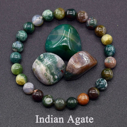 Dragon Blood Jasper Elastic Beaded Bracelet for Men & Women