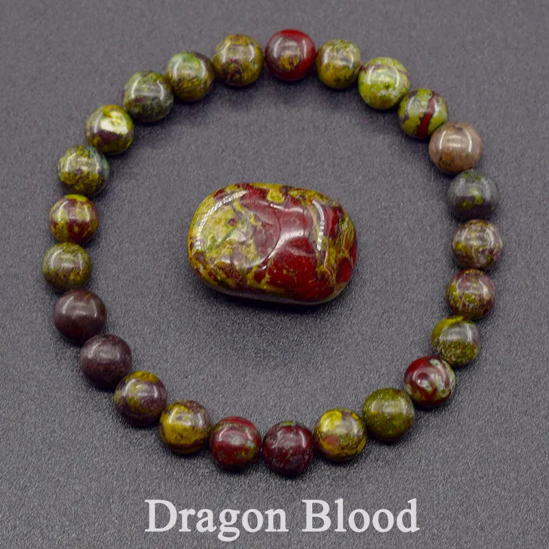 Dragon Blood Jasper Elastic Beaded Bracelet for Men & Women