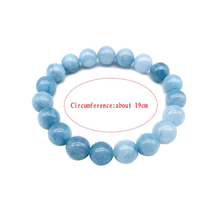 Aquamarine Crystal Beaded Bracelet for Yoga, Love & Relaxation