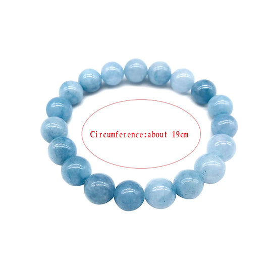 Aquamarine Crystal Beaded Bracelet for Yoga, Love & Relaxation