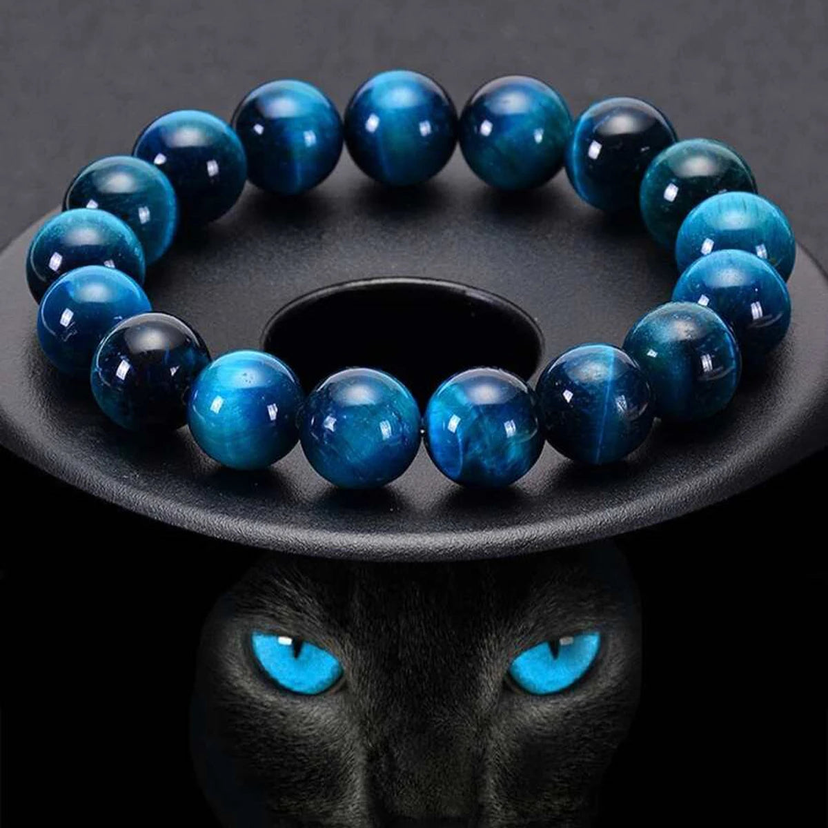 8mm Blue Tiger Eye & Lapis Lazuli Healing Energy Beaded Bracelet