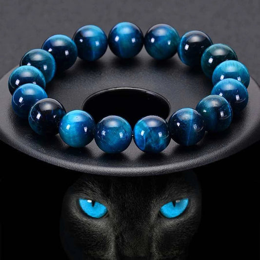 8mm Blue Tiger Eye & Lapis Lazuli Healing Energy Beaded Bracelet