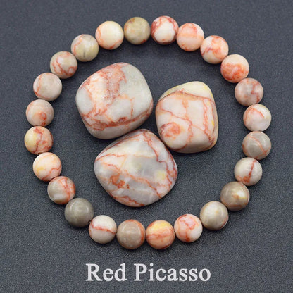Dragon Blood Jasper Elastic Beaded Bracelet for Men & Women