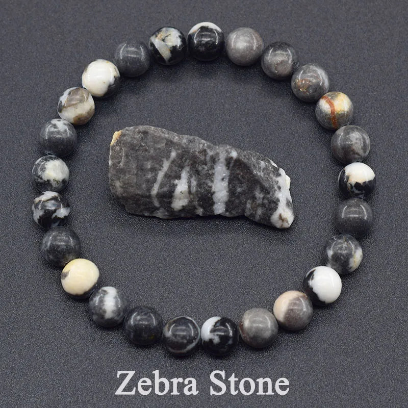 Dragon Blood Jasper Elastic Beaded Bracelet for Men & Women