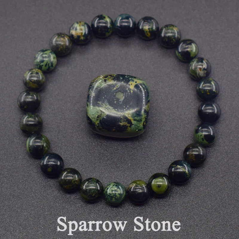 Dragon Blood Jasper Elastic Beaded Bracelet for Men & Women