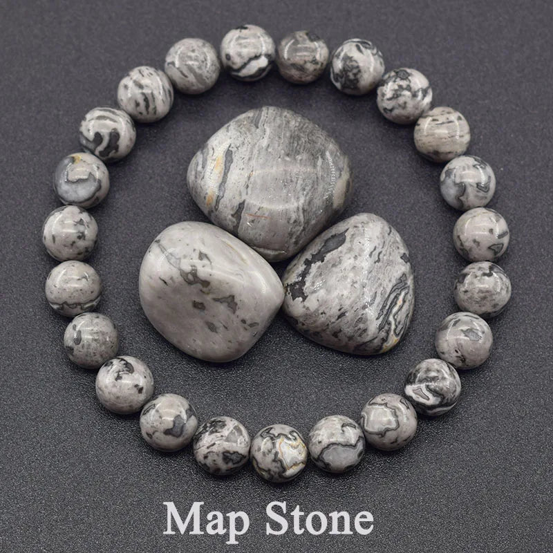 Dragon Blood Jasper Elastic Beaded Bracelet for Men & Women