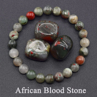 Dragon Blood Jasper Elastic Beaded Bracelet for Men & Women