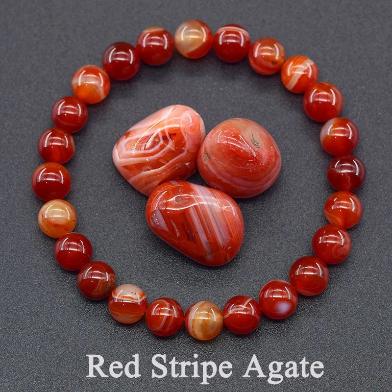 Dragon Blood Jasper Elastic Beaded Bracelet for Men & Women