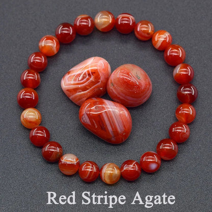 Dragon Blood Jasper Elastic Beaded Bracelet for Men & Women