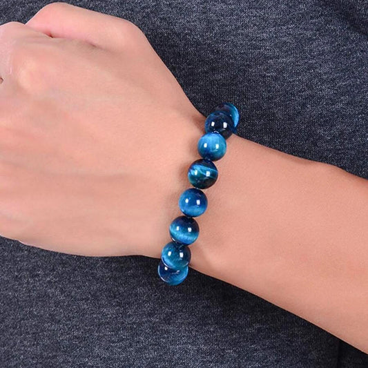 8mm Blue Tiger Eye & Lapis Lazuli Healing Energy Beaded Bracelet