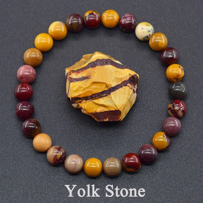 Dragon Blood Jasper Elastic Beaded Bracelet for Men & Women
