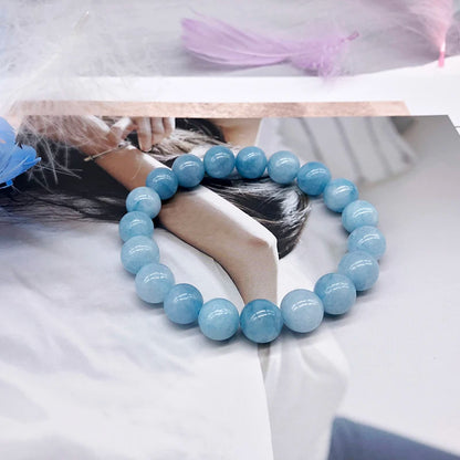 Aquamarine Crystal Beaded Bracelet for Yoga, Love & Relaxation