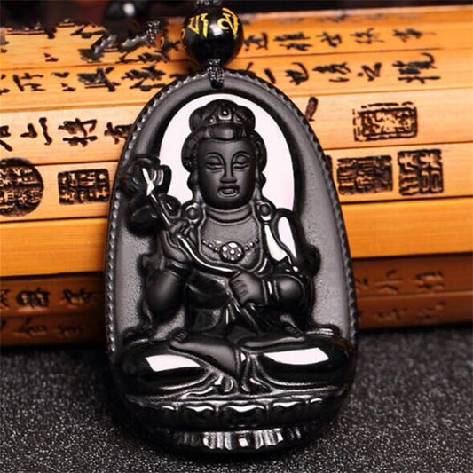 Black Obsidian Dragon Pendant – Protection Amulet Necklace