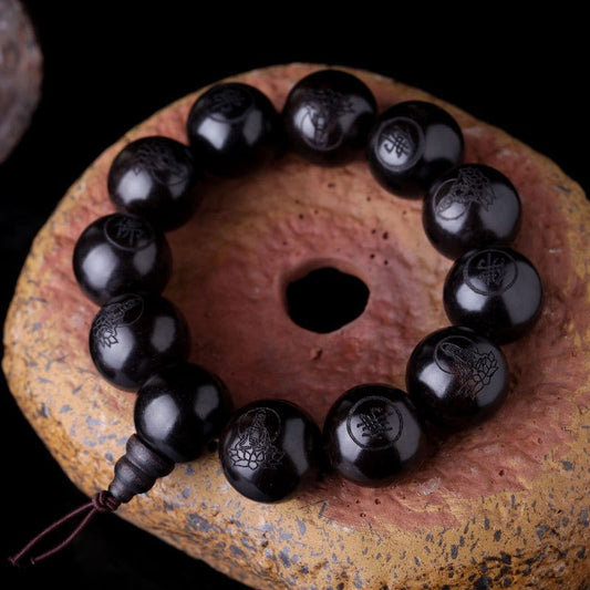 Ebony Buddha Bead Bracelet