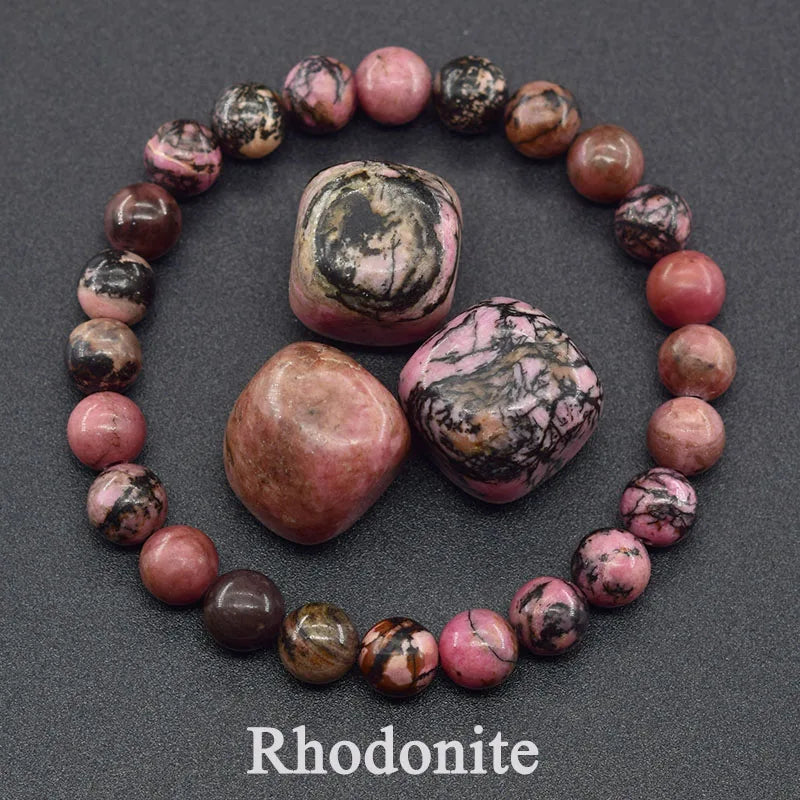 Dragon Blood Jasper Elastic Beaded Bracelet for Men & Women