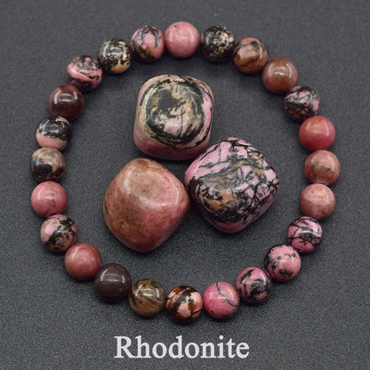 Dragon Blood Jasper Elastic Beaded Bracelet for Men & Women