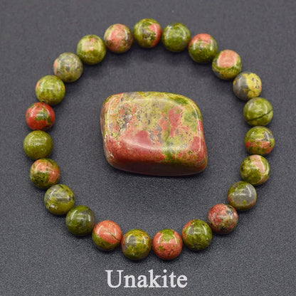 Dragon Blood Jasper Elastic Beaded Bracelet for Men & Women