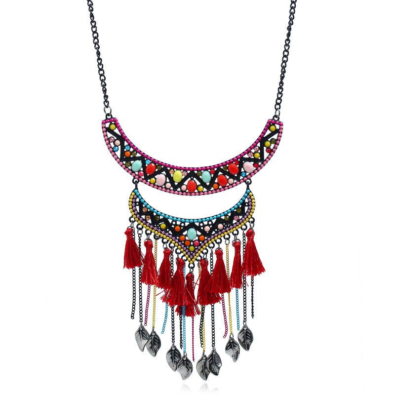 Ancient Tree Thousand Vine Yunnan Ethnic Jewelry Tassel Leather Tibetan Sweater Chain Pendant - Mystara.shop