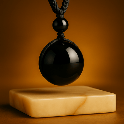 Black Obsidian Rainbow Eye Crystal Protection Pendant Necklace - Mystara.shop