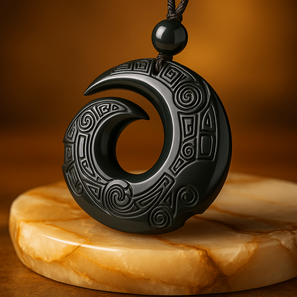 Black Obsidian Spiral Pendant Necklace for Protection & Healing - Mystara.shop