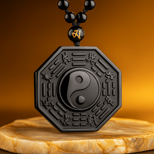 Black Obsidian Yin Yang Fish Pendant Amulet for Protection - Mystara.shop