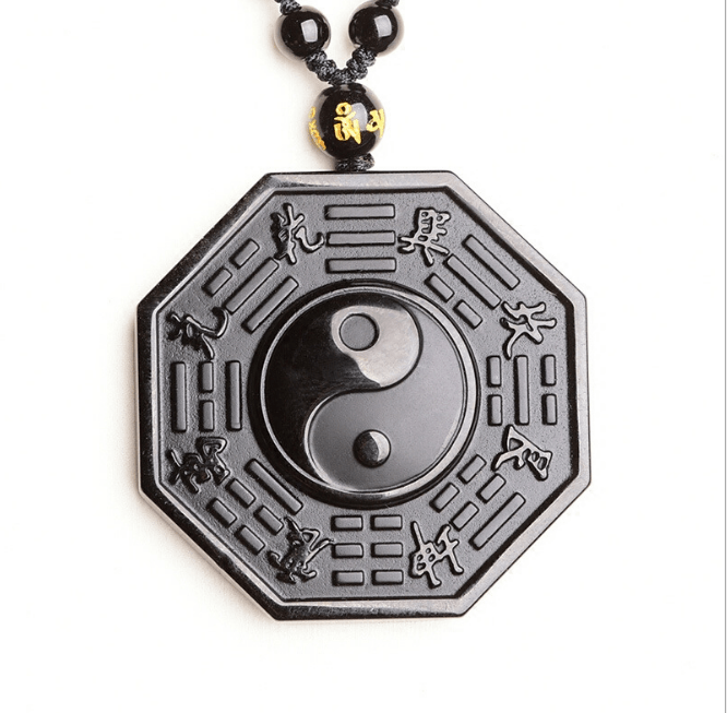 Black Obsidian Yin Yang Fish Pendant Amulet for Protection - Mystara.shop