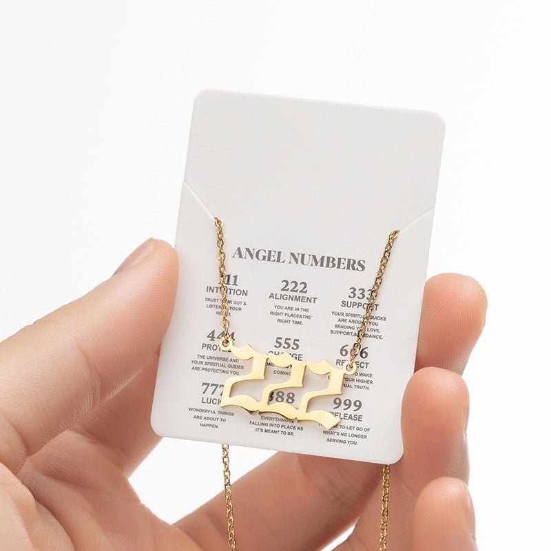 Gold Angel Number 111 222 333 444 777 888 Necklace - Mystara.shop