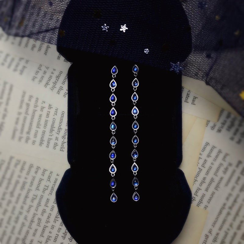 Hengshan Natural Moonstone Tassel Earrings - Mystara.shop