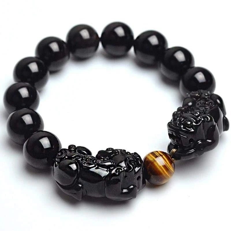Lucky Obsidian Pixiu Bracelet Transfer Bracelet - Mystara.shop