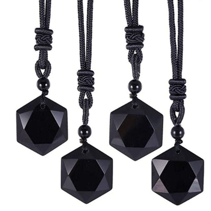 Natural Crystal Six - pointed Star Pendant Couple Necklace - Mystara.shop