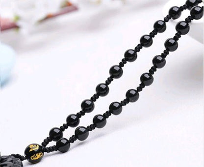 Natural Obsidian Carving Guan Gong Pendant, Men and Women Domineering Fortune God Pendant Obsidian Guan Gong Pendant - Mystara.shop