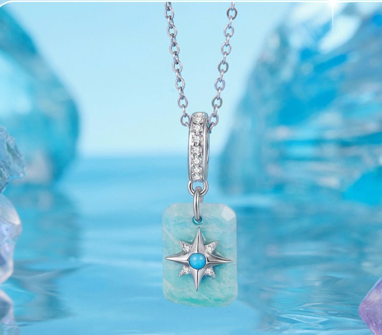 Original Turquoise Star Amazonite Pendant Stars - Mystara.shop