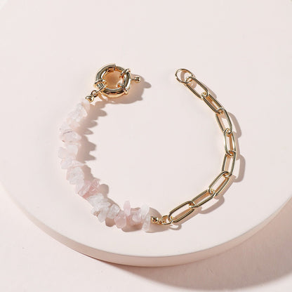 Qingdao Daiwei Jewelry Rough Stone Crystal Amethyst Stone Chain Bracelet - Mystara.shop