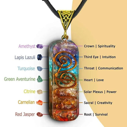 Retro Reiki Healing Energy Crystal Pendant Natural Stone For Yoga Meditation Spiritual 7 Chakra Jewelry Necklace Amulet - Mystara.shop