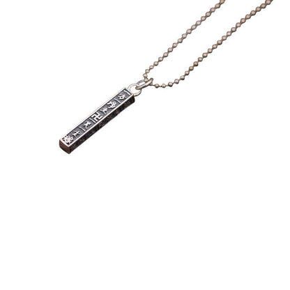 925 silver Six Words Mantra pendant with square totem design, a unisex Thai silver amulet for peace, luck, and protection