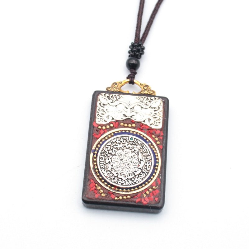Tibetan Thangka Vintage Necklace Blackwood - Mystara.shop
