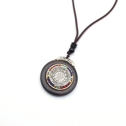 Tibetan Thangka Vintage Necklace Blackwood - Mystara.shop