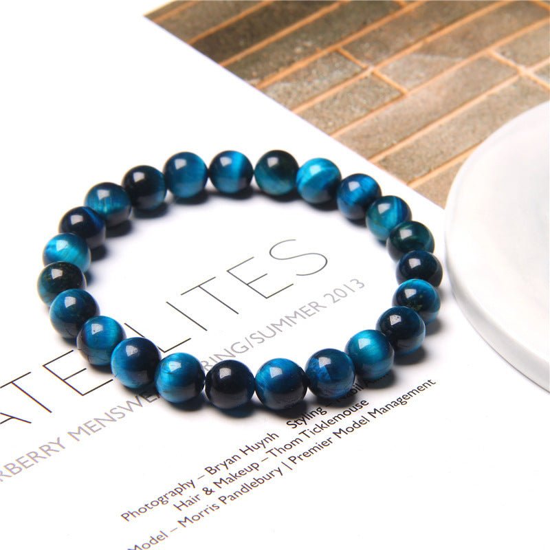 Tiger Eye Stone Bracelet Single Circle Lapis Lazuli Bracelet Beaded - Mystara.shop