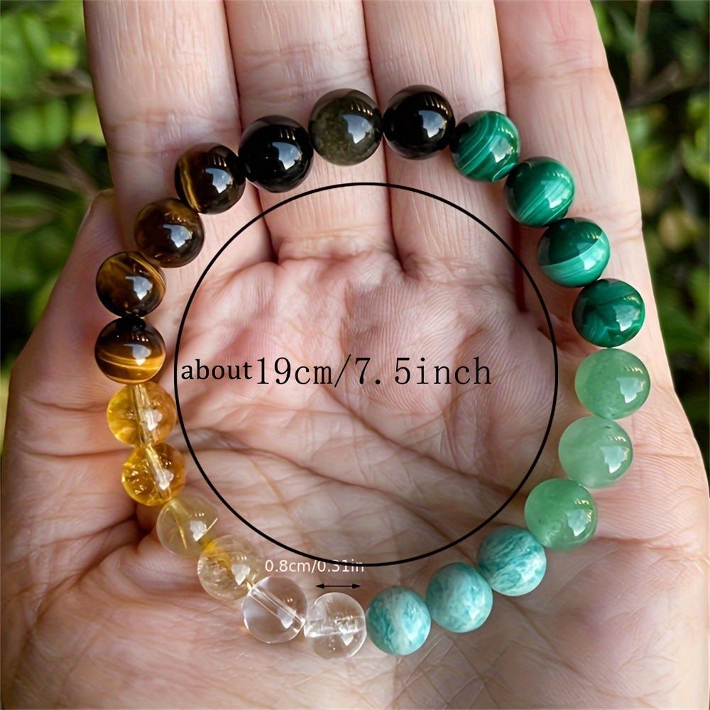 Universal Natural Stone Bracelet Citrine Dongling Stone Malachite Bracelet - Mystara.shop